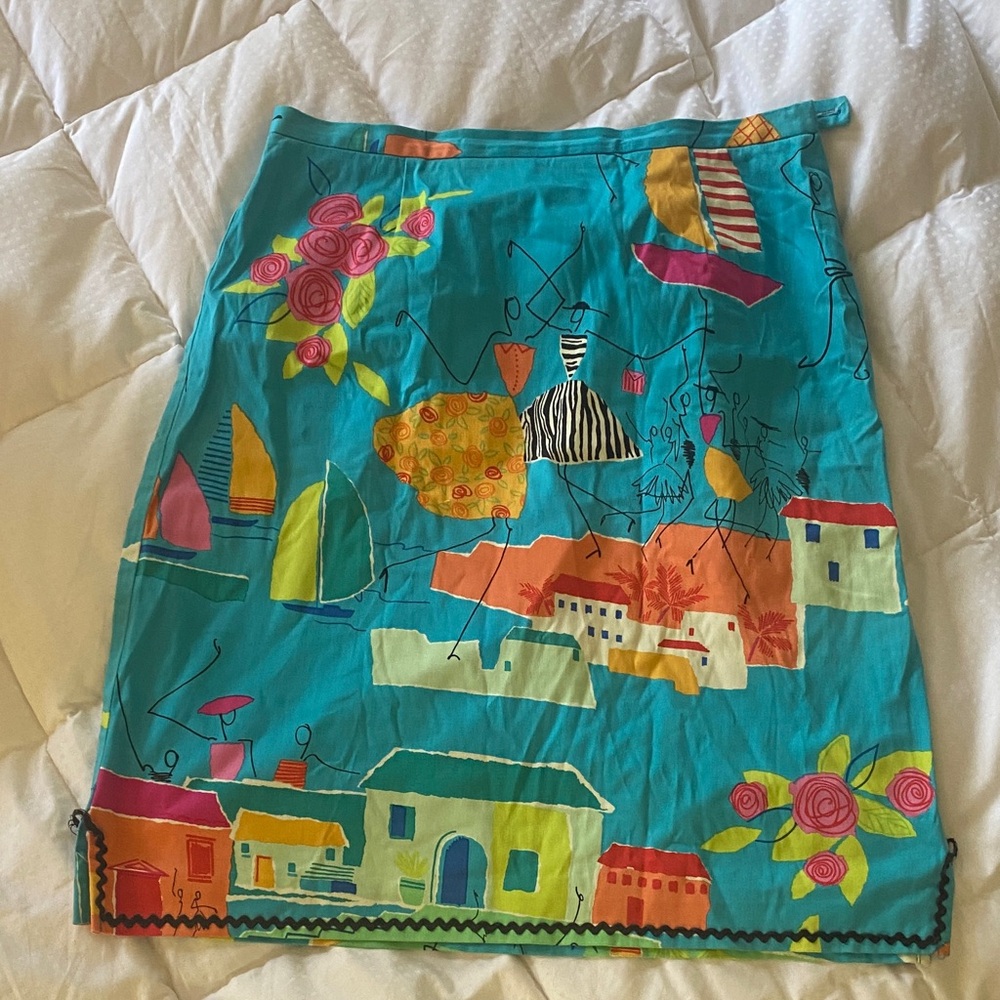 Colorful abstract cotton skirt